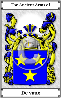 De vaux Family Crest Download (JPG)  Book Plated - 150 DPI